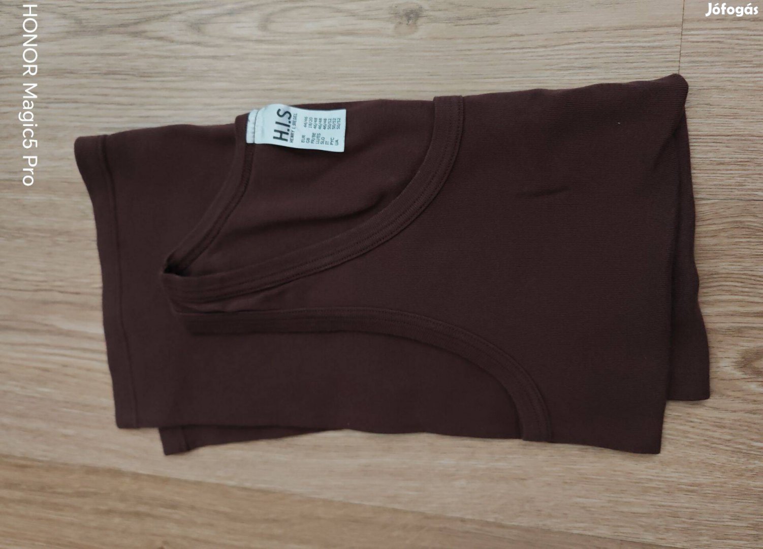 HIS csokibarna pamut női trikó