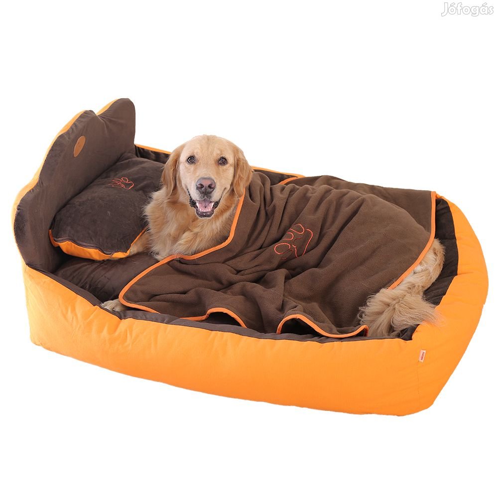 HOOPET kutyafekhely, kutyaágy narancssárga színű L méret