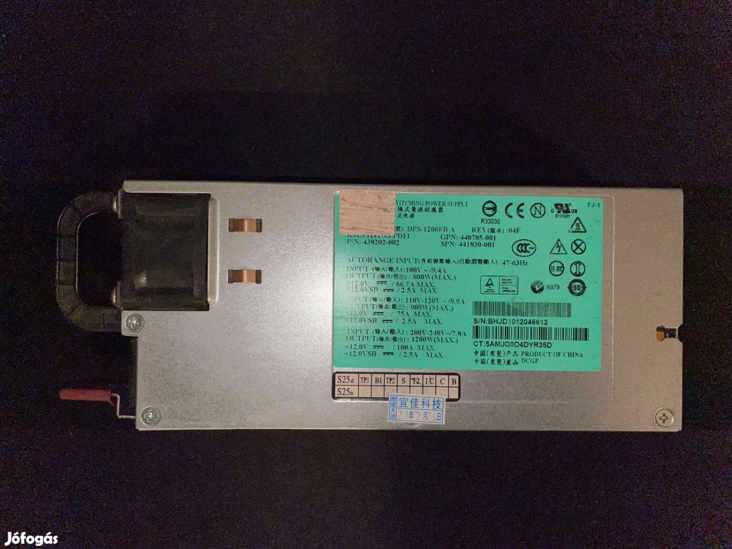 HP 1200 W szerver tápegység