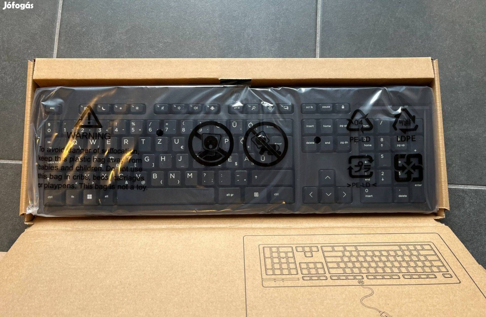 HP 125 vezetékes billentyűzet - wired keyboard - új bontatlan - magyar
