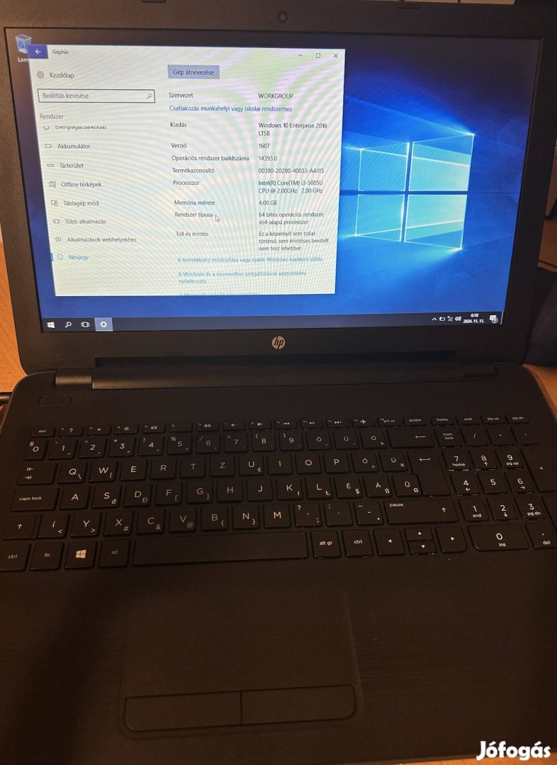 HP 250 G5 laptop, i3 5005U, 4gb RAM, 500gbhdd