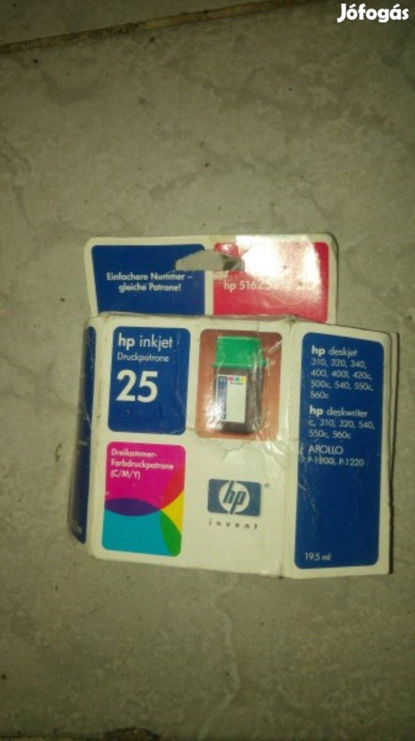 HP 25 fekete tintapatron bontatlan
