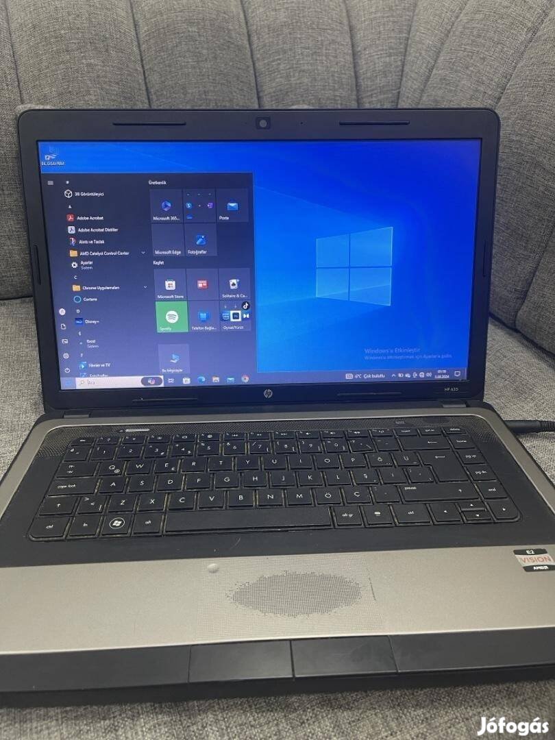 HP 635 15,6" 4GB ddr3,250GB hdd notebook