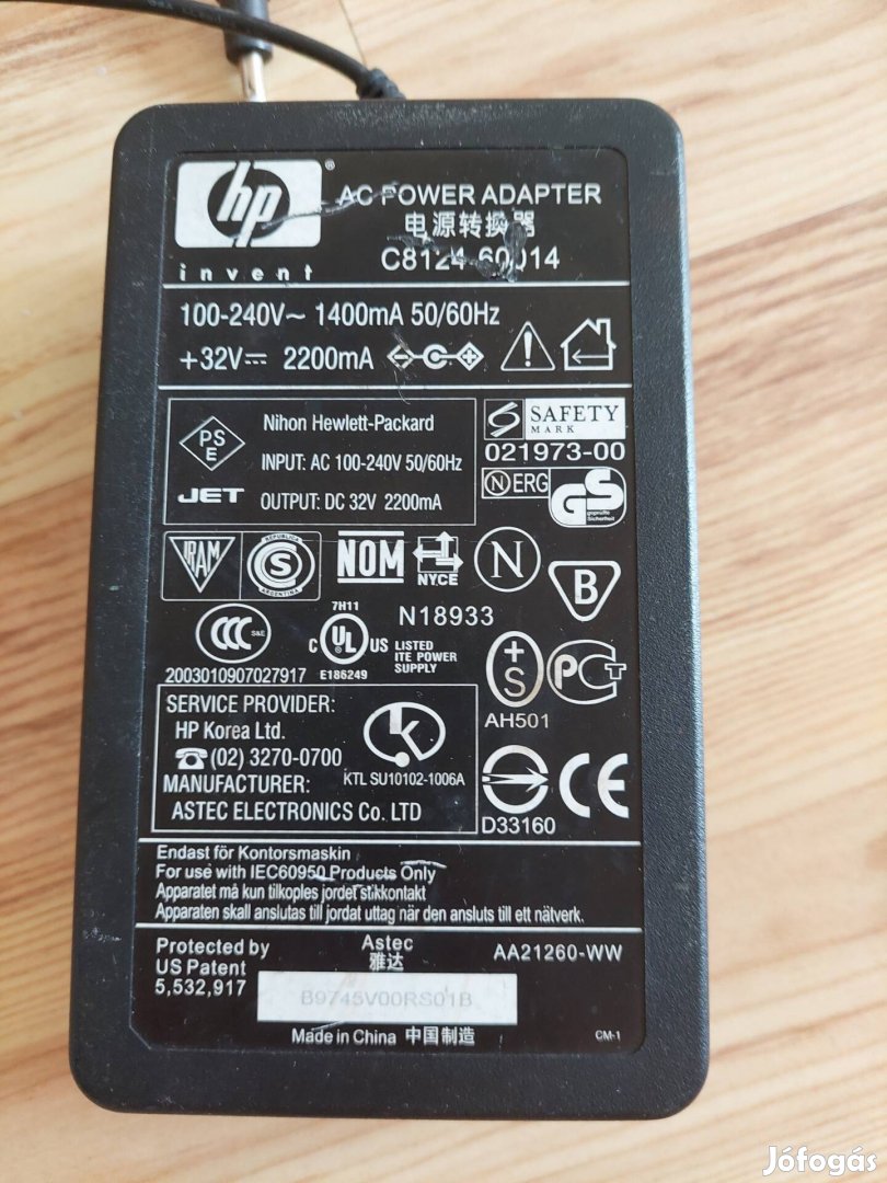 HP Adapter, töltő 