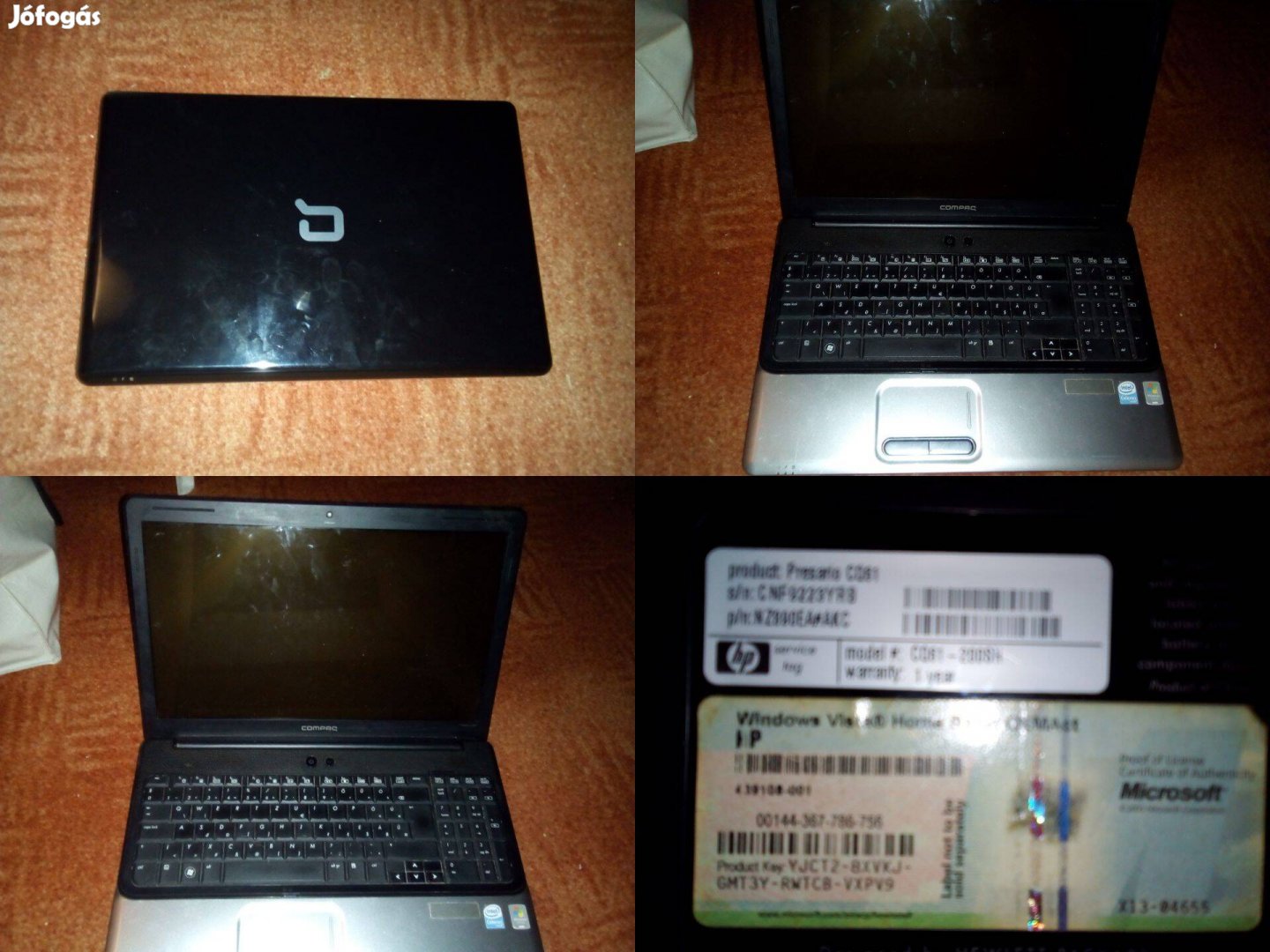 HP Compaq Notebook (Hibás ) Jánoshidán Van (futárral küldöm )