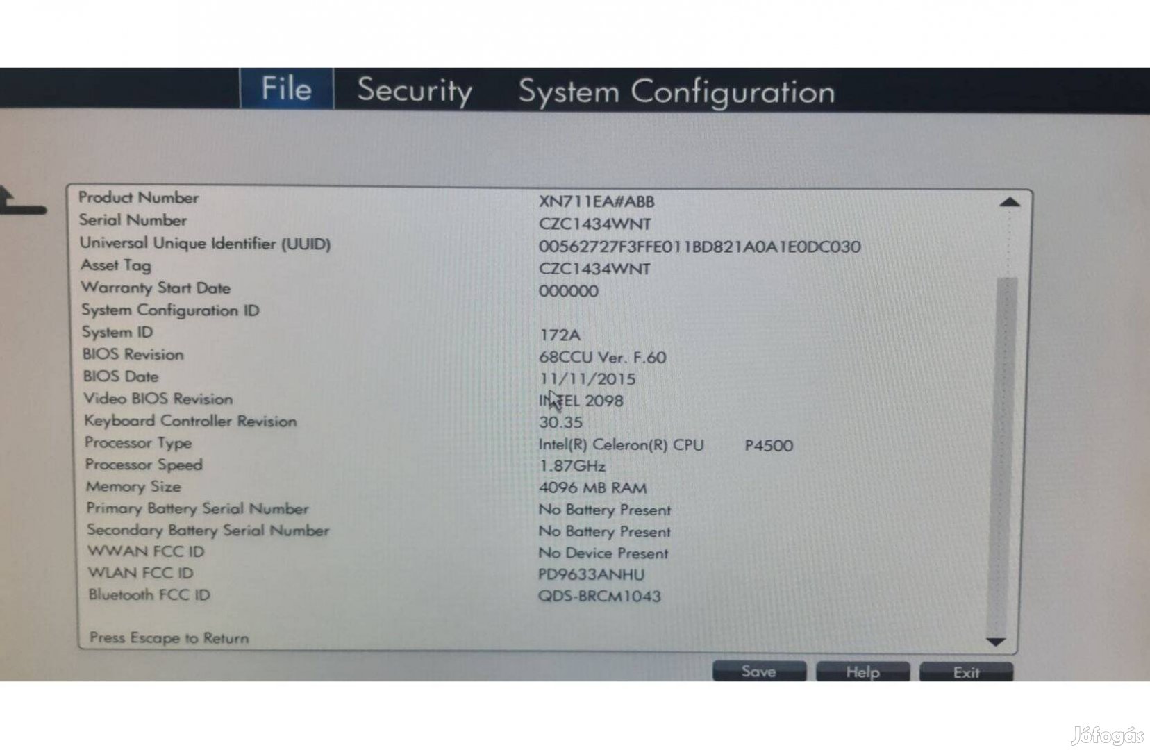 HP Elitebook 8440p Intel Celeron P4500 notebook