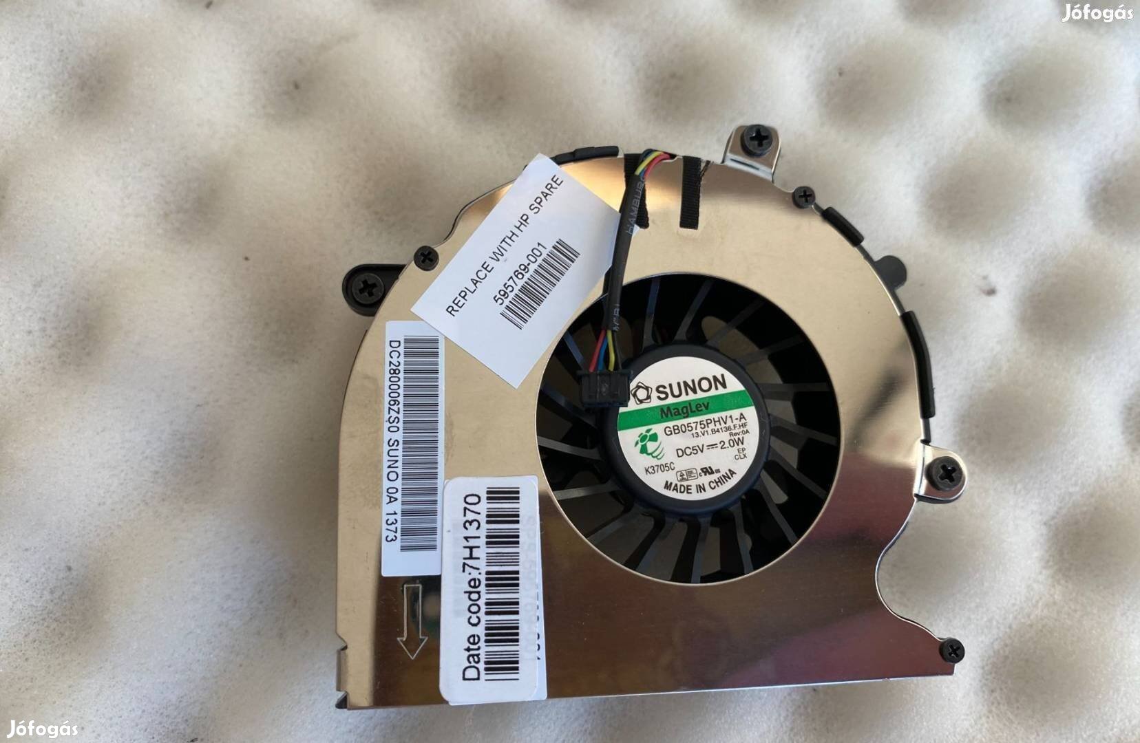 HP Elitebook 8540P 8540W ventilátor fan ventilátor fan 595769-001