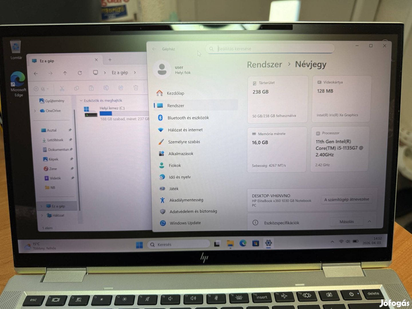 HP Elitebook x360 1030 g8 ealdó!