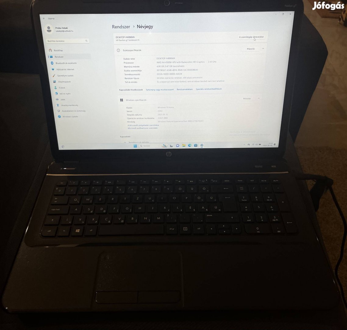 HP G7 2250sh laptop 17,3"!