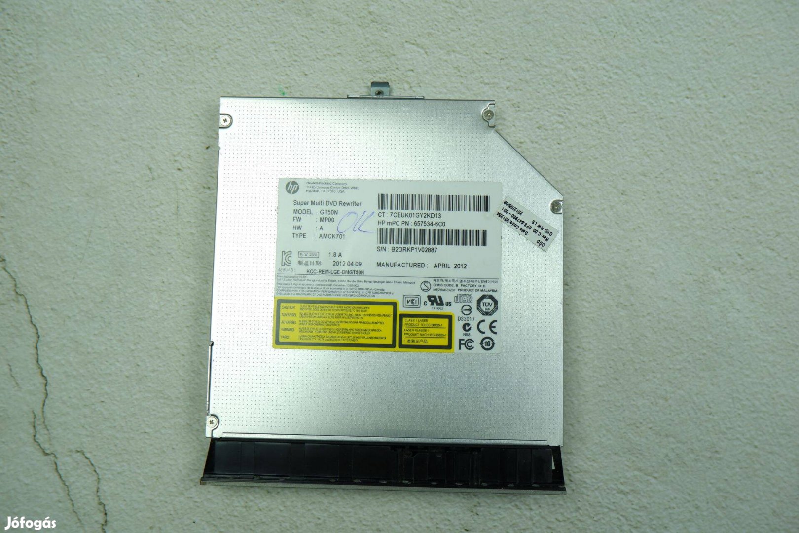 HP GT50N laptop DVD író SATA 12.7mm