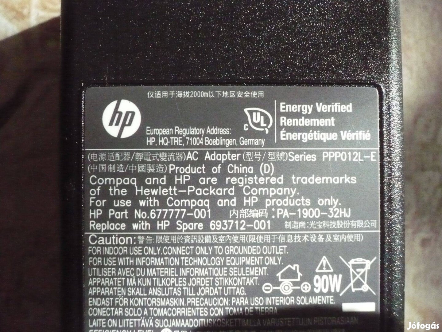 HP Laptop töltő N 17908 90W-os