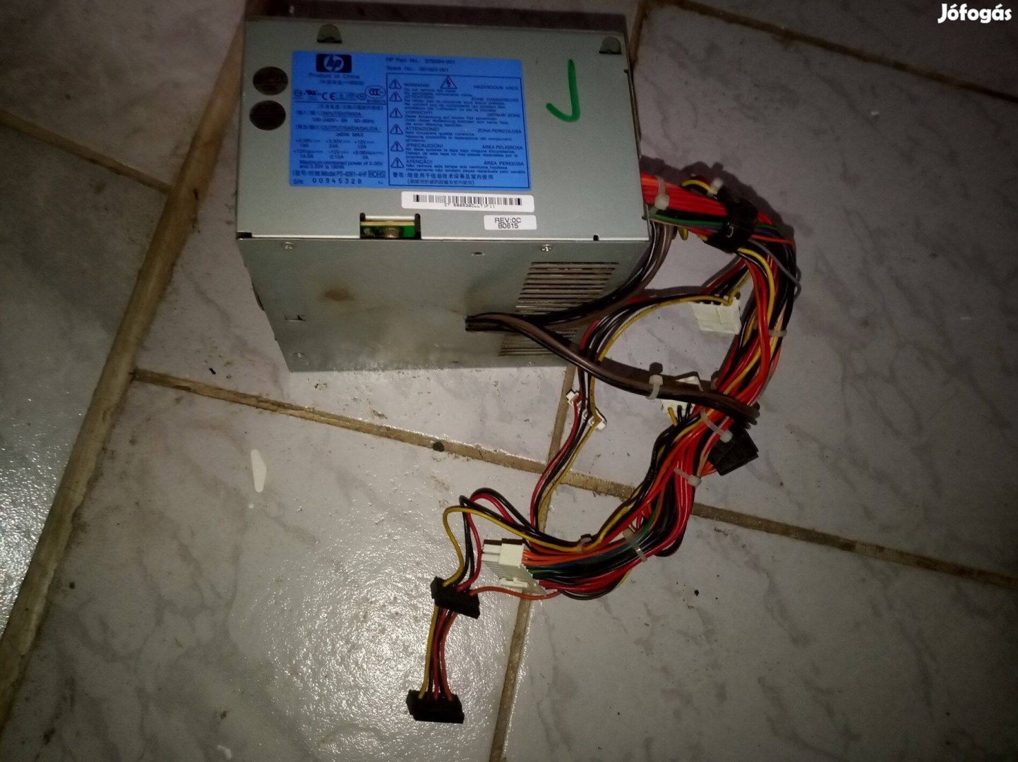 HP PS6361-4HF 365W-os tápegység számítógépbe tesztelt,