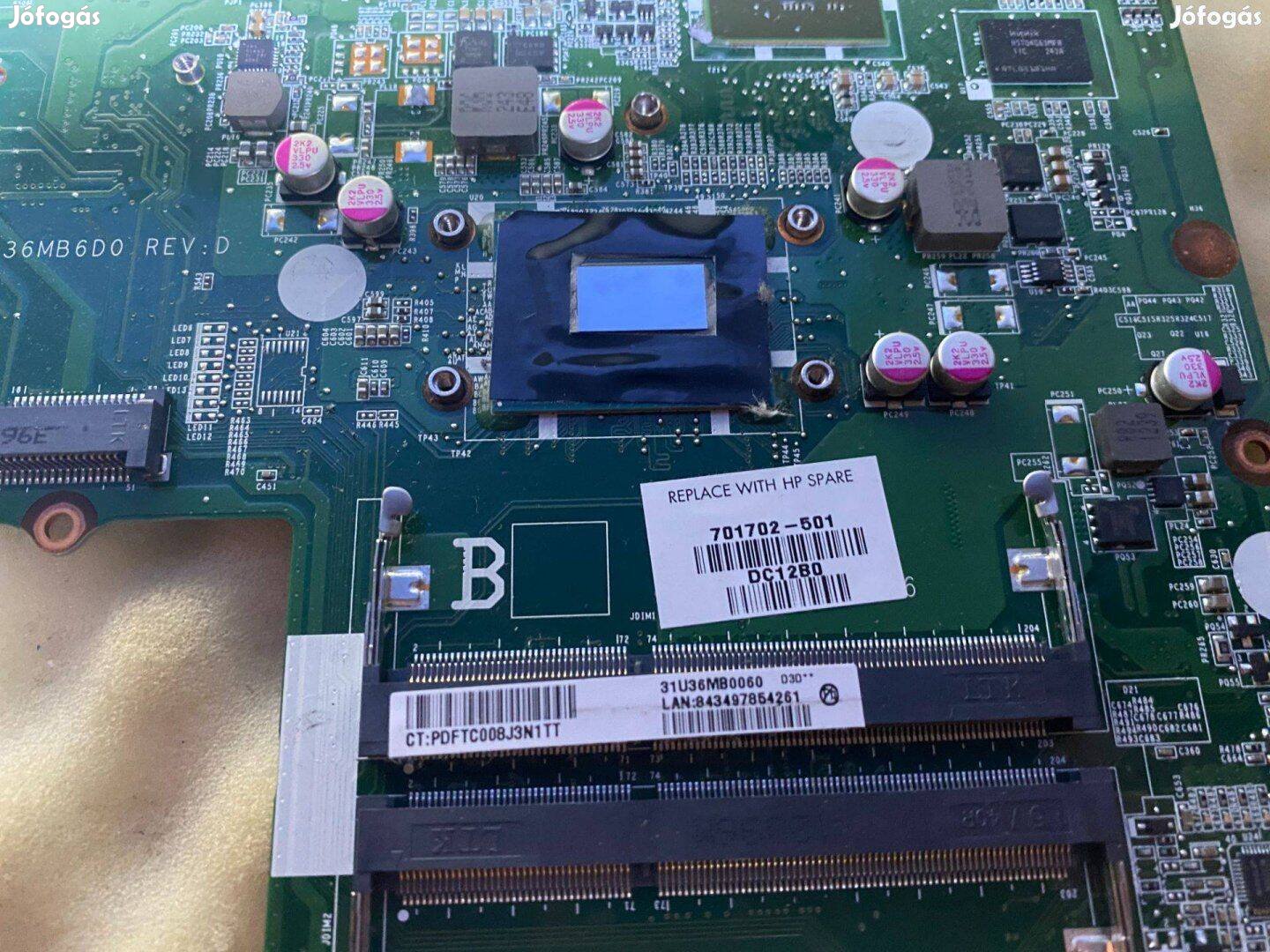 HP Pavilion Sleekbok 15 hibás alaplap I5-3317U 630M 701702-501