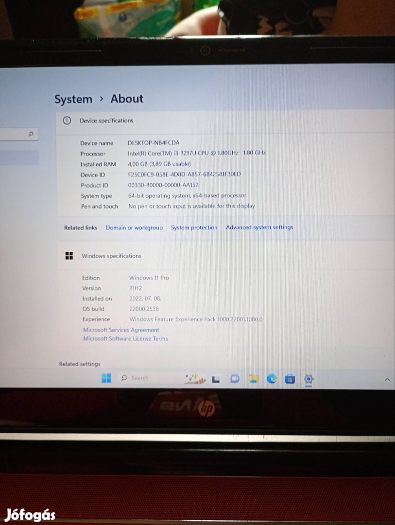 HP Pavilon Sleekbook 15 lapot alkalmiba 
