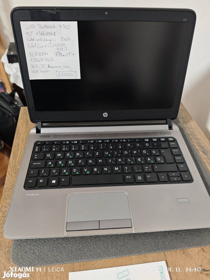 HP Probook 430 /i5 processzor,128 SSD,8 GB ram