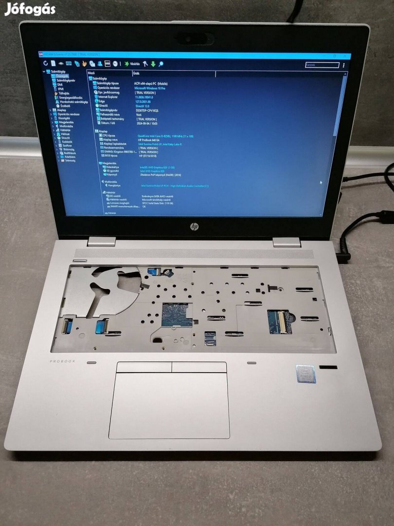 HP Probook 640 G4 14" i5-8250U Alaplap BIOS PW Csak Alaplap