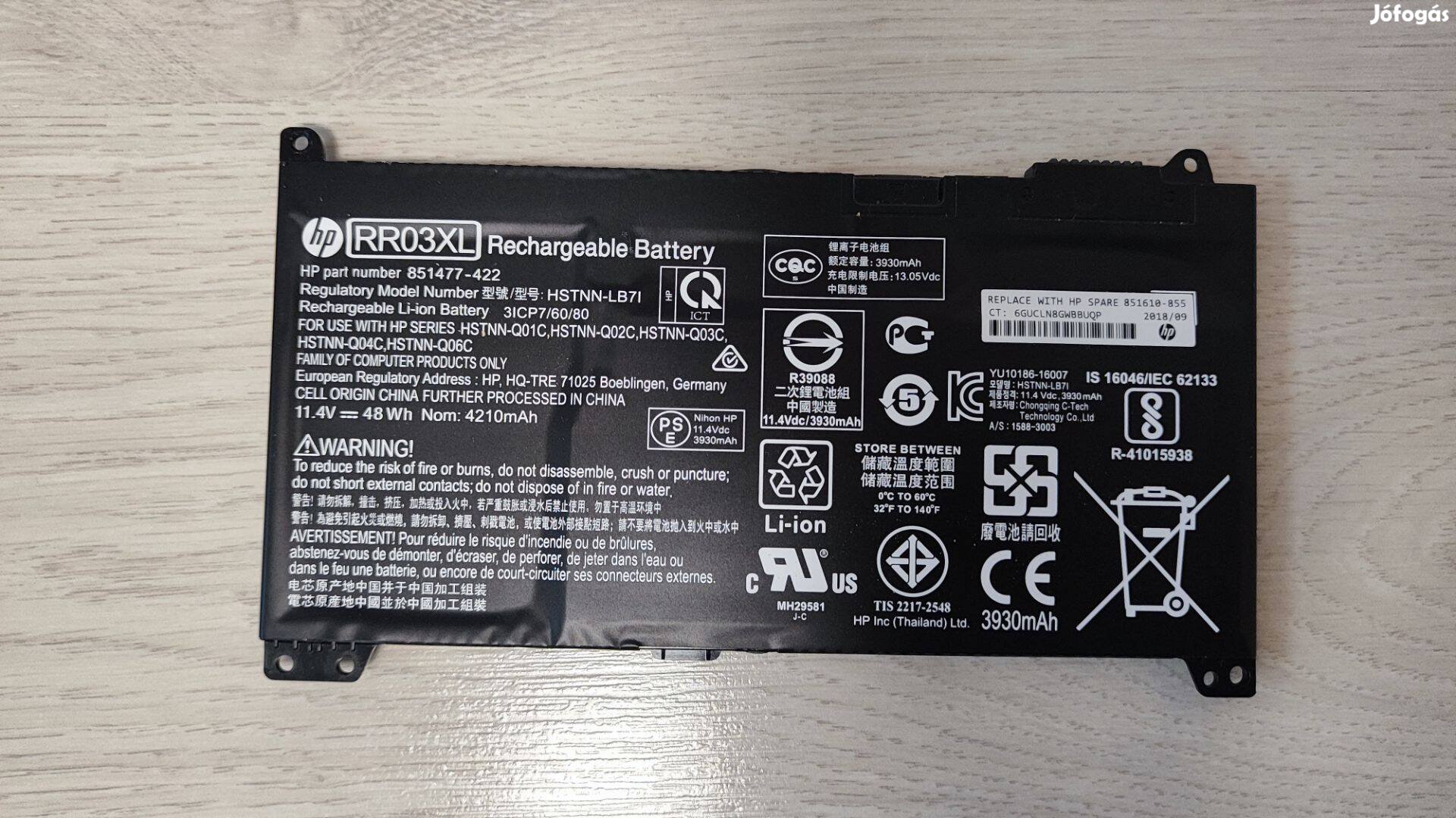 HP Probook 80%-os 3930 mAh XL akkumulátor