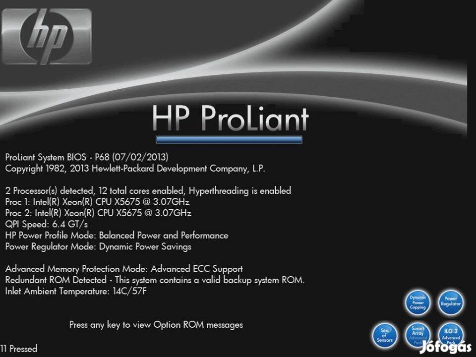 HP Proliant DL360 G7 szervergép 2x X5675 3.07GHz CPU 96GB RAM szerver