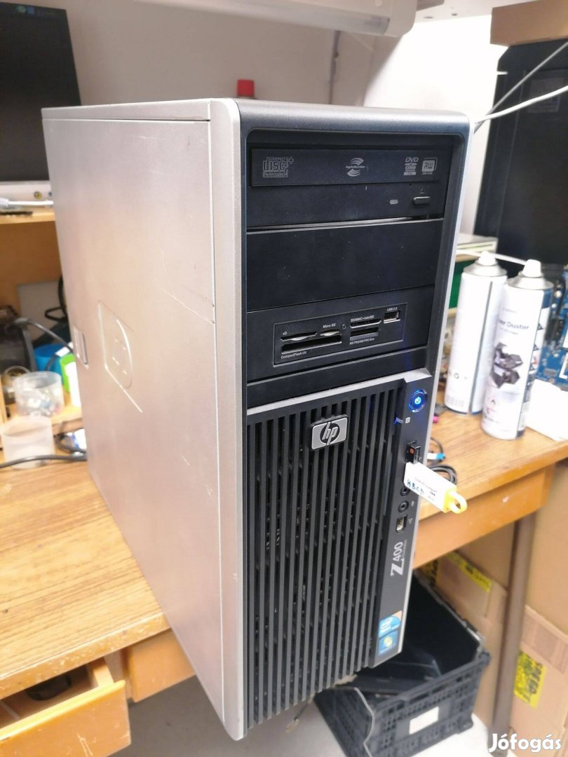 HP Z400, gyári vízhűtéssel, W3565 CPU, 6GB RAM, Quadro 600