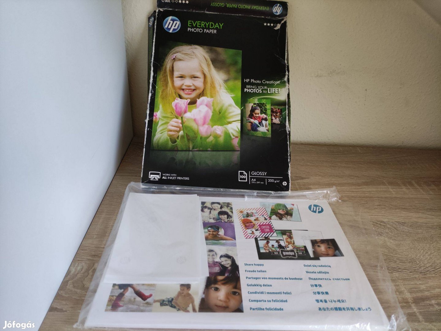 HP fotópapír új 26 db A/4-es 21 db 10x15-ös