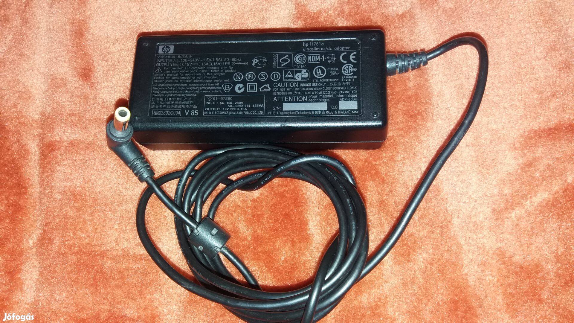 HP laptop notebook adapter töltő 19V 3,16A