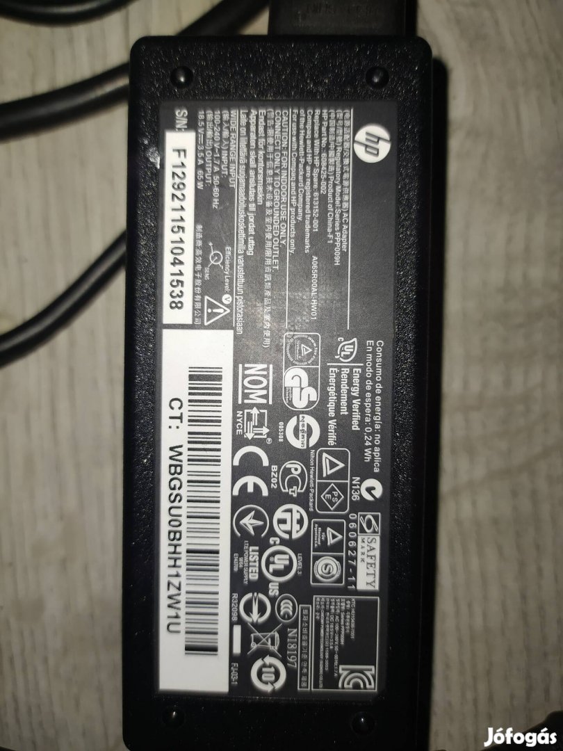 HP laptop töltőkábel 18,5 V-os