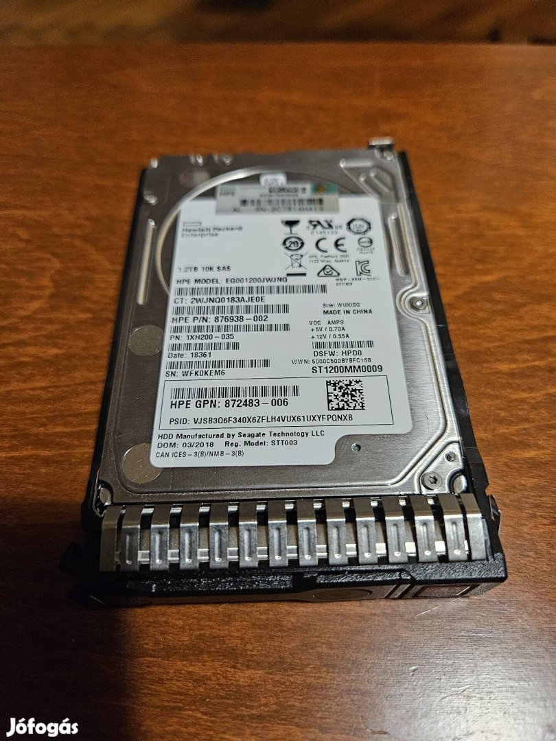 HP szerver HDD SAS