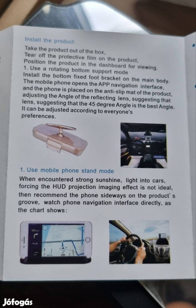 HUD mobil navigációs konzol