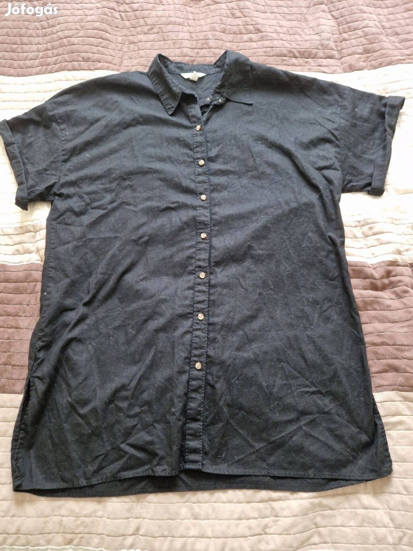 H&M Linen fekete női ingruha L-es méret