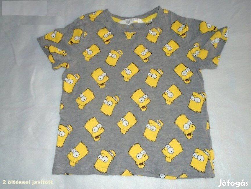 H&M Simpson mintás és szürke póló 4-6 évesre (méret 110 / 116)