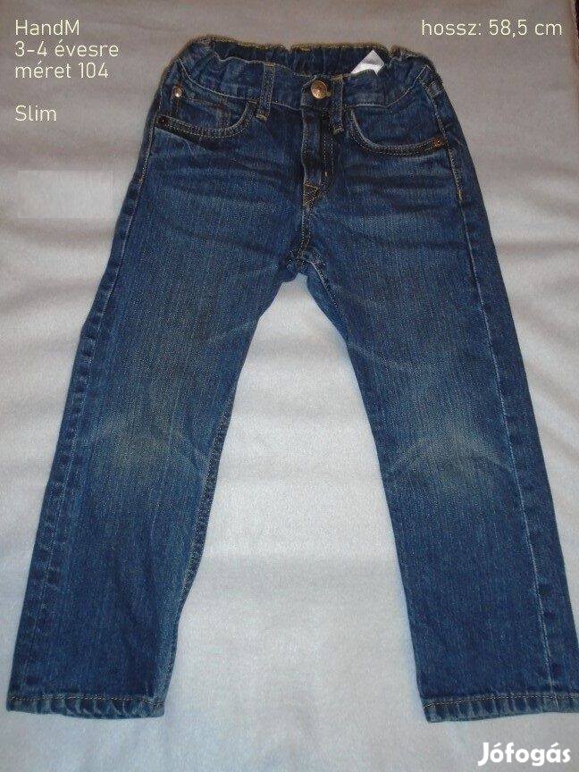 H&M Slim kék színű farmernadrág 3-4 évesre (méret 104) nadrág