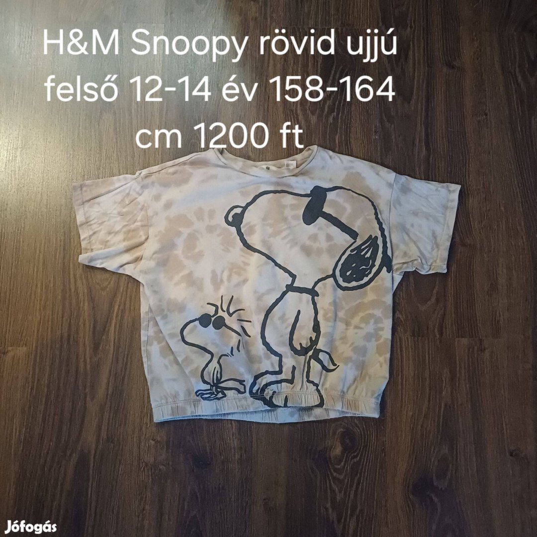 H&M Snoopy rövid ujjú felső 12-14 év 158-164 cm