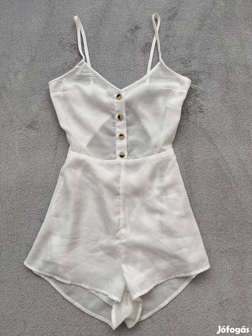 H&M XS/34-es fehér playsuit overal ruha