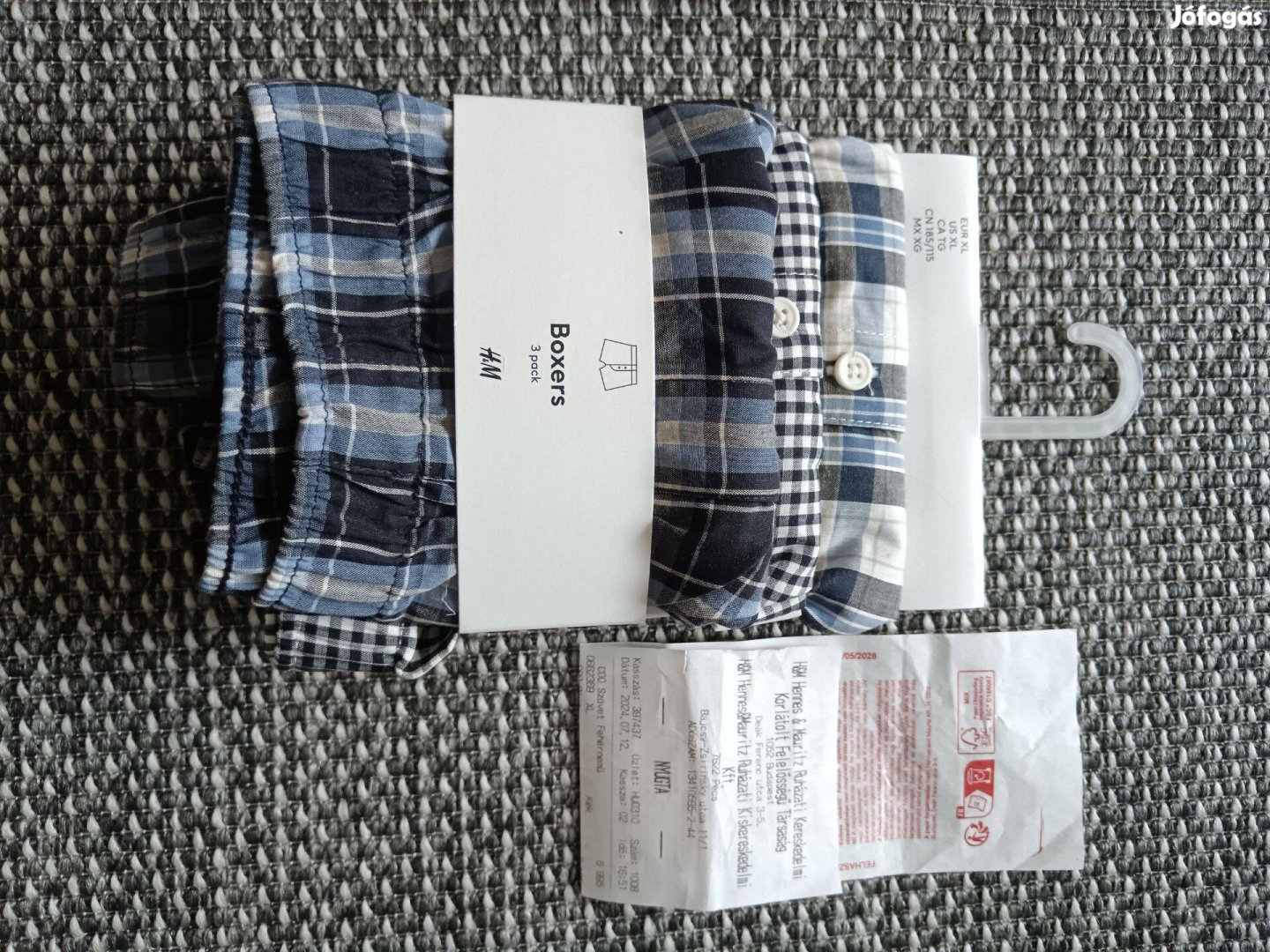 H&M alsónadrág férfi boxer XL 3-s csomag bolti bontatlan pamut100%