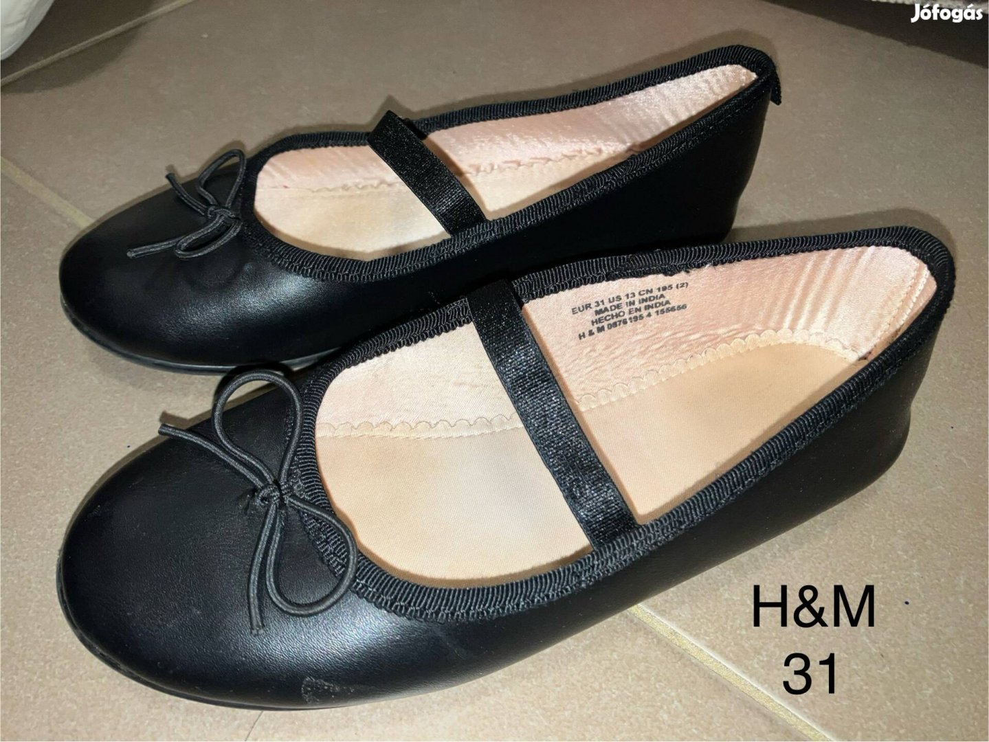 H&M balerinacipő 31; fekete alkalmi balerina 31