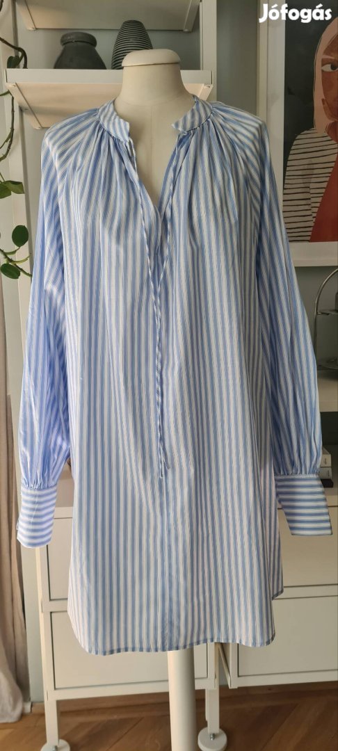 H&M csíkos pamut ruha L új 