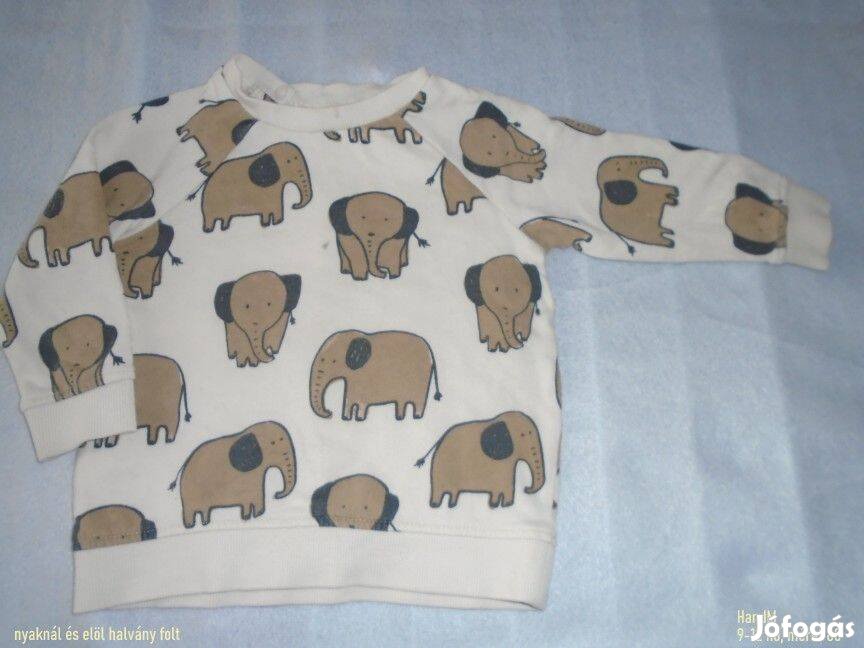 H&M elefánt mintás pulóver 9-12 hó (méret 80)