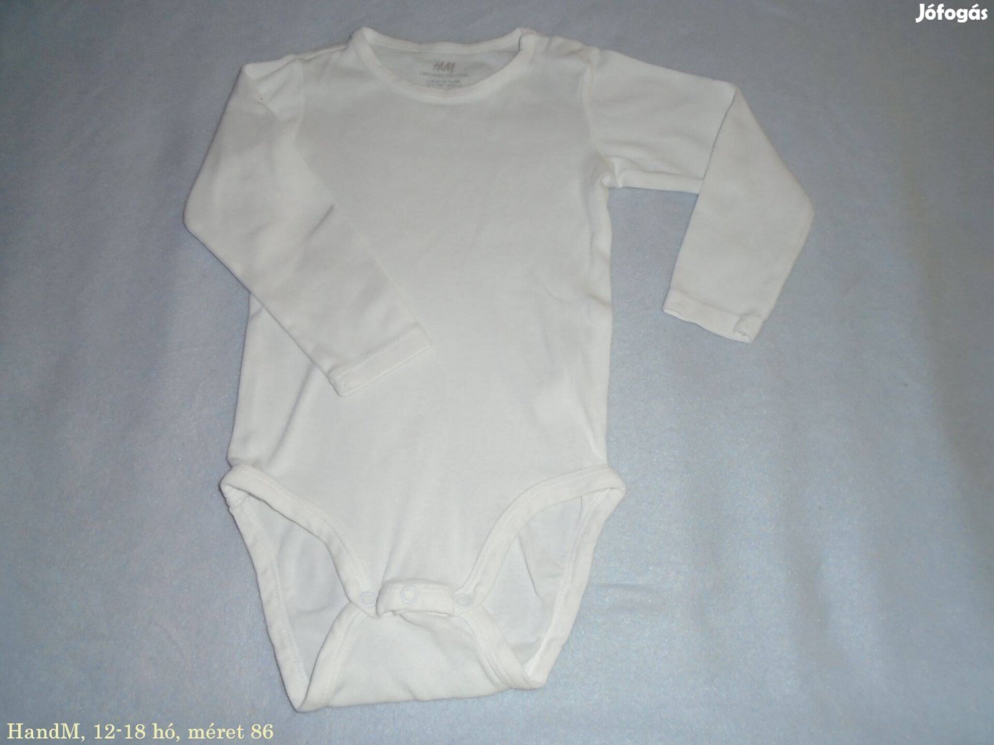 H&M fehér színű hosszú ujjú body 12-18 hó (méret 86)