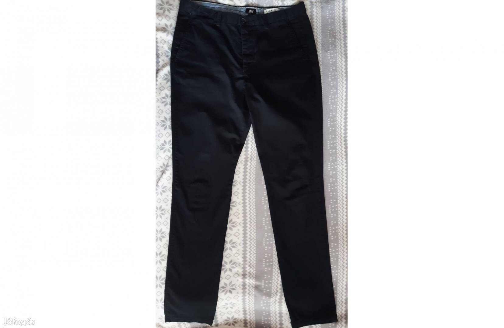 H&M fekete 48-as slim fit nadrág
