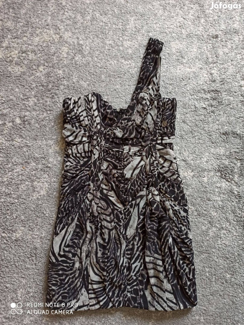 H&M fekete alapon mintás alkalmi miniruha