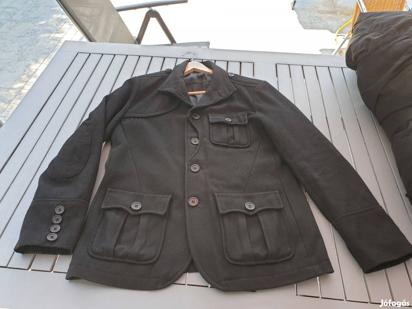 H&M fekete férfi kabát, átmeneti, hibátlan, méret: 50 - postázom is