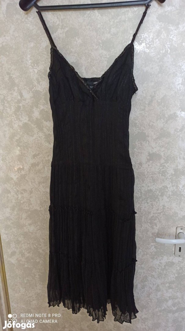 H&M fekete pántos ruha 34-es