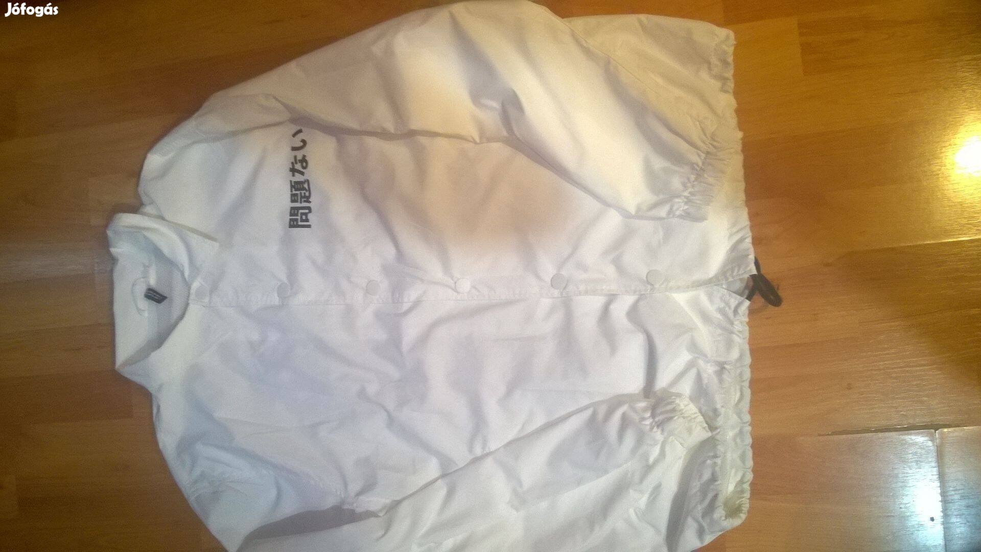 H&M férfi fehér L-es szél dzseki jacket ázsiai felirattal L Új!