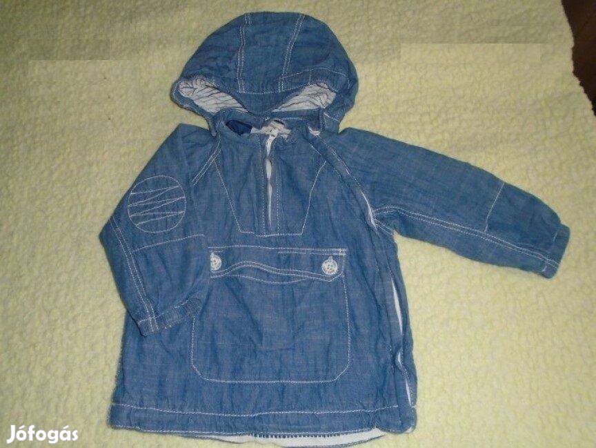 H&M kapucnis kék vékonyan bélelt tavaszi dzseki 12-18 hó (méret 86)