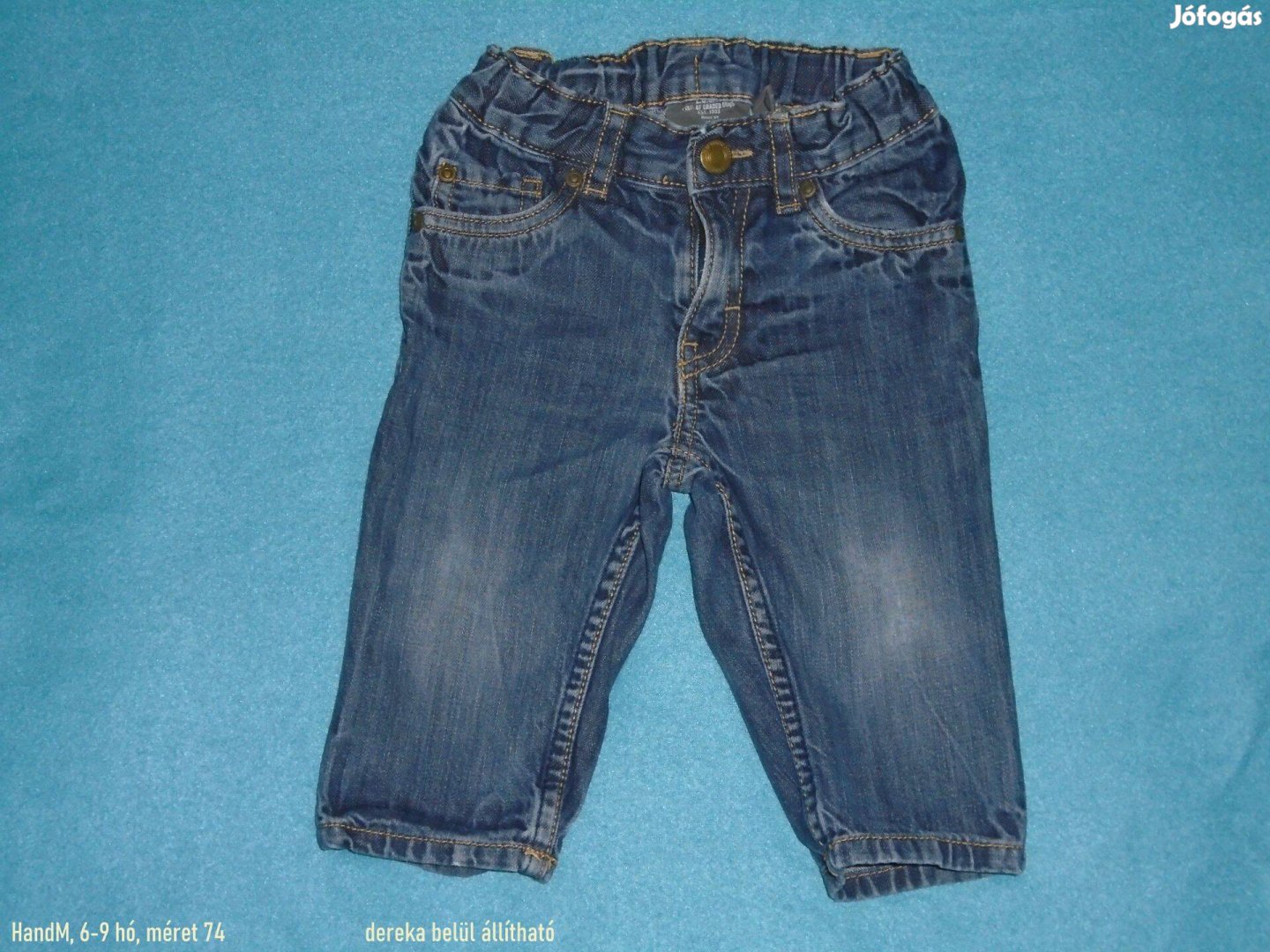 HM kék színű farmernadrág 6-9 hó méret 74