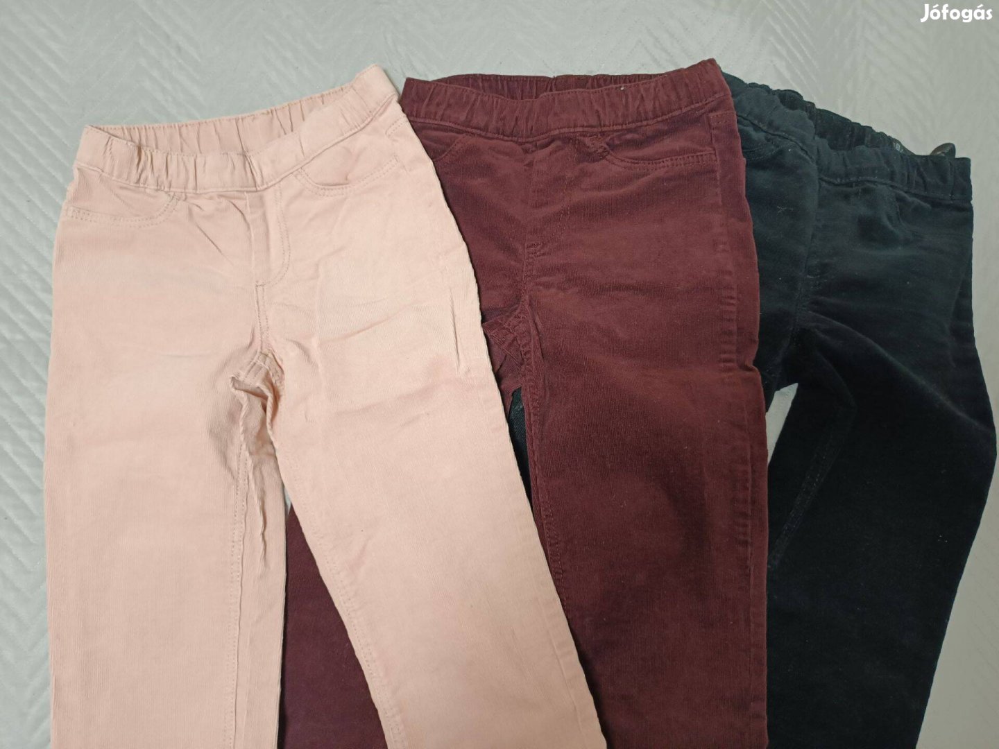 HM kordbársony kislány nadrág 3 db 128-as Új