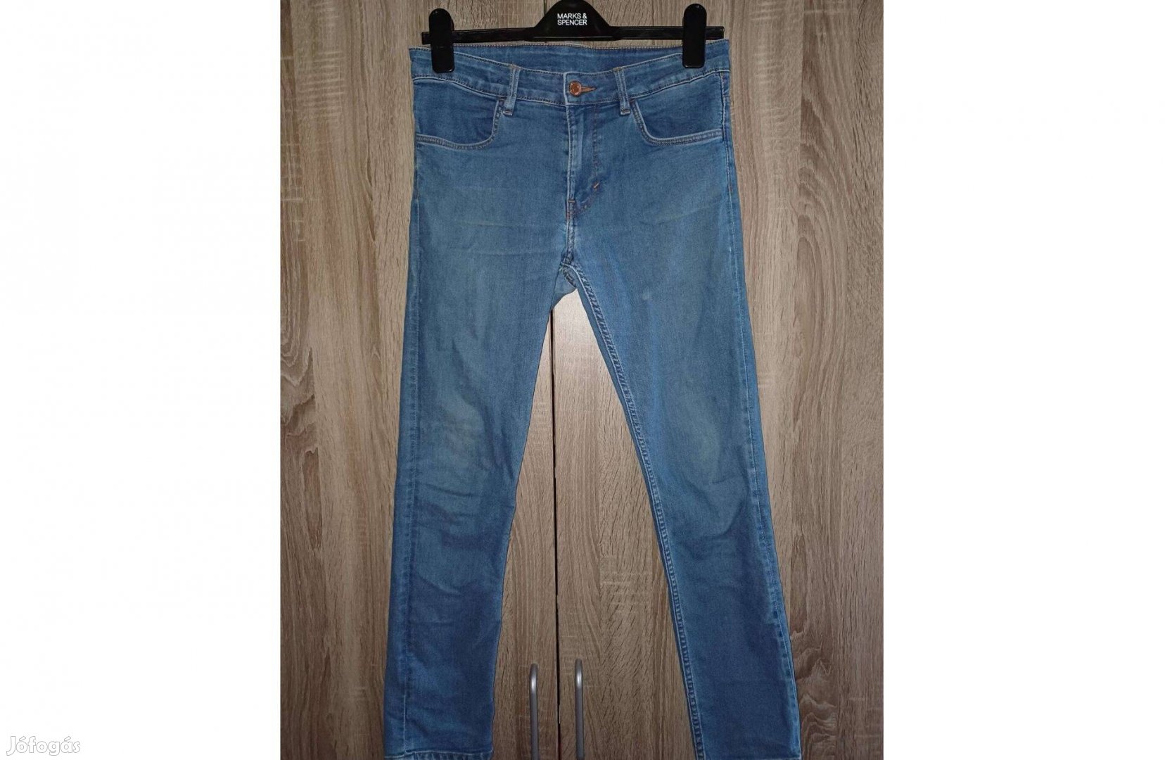 H&M közép kék fiú farmarnadrág 158-as 12-13 évesre pamutkeverék skinny