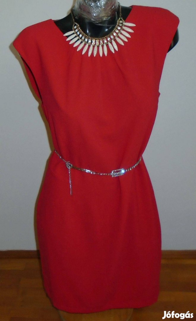 H&M moletti elegáns karcsúsító piros ruha Új, címke nélküli XL