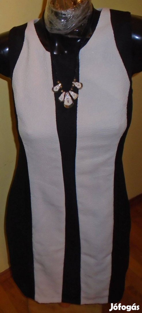 H&M moletti extra csinos fekete-fehér karcsúsító ruha XL