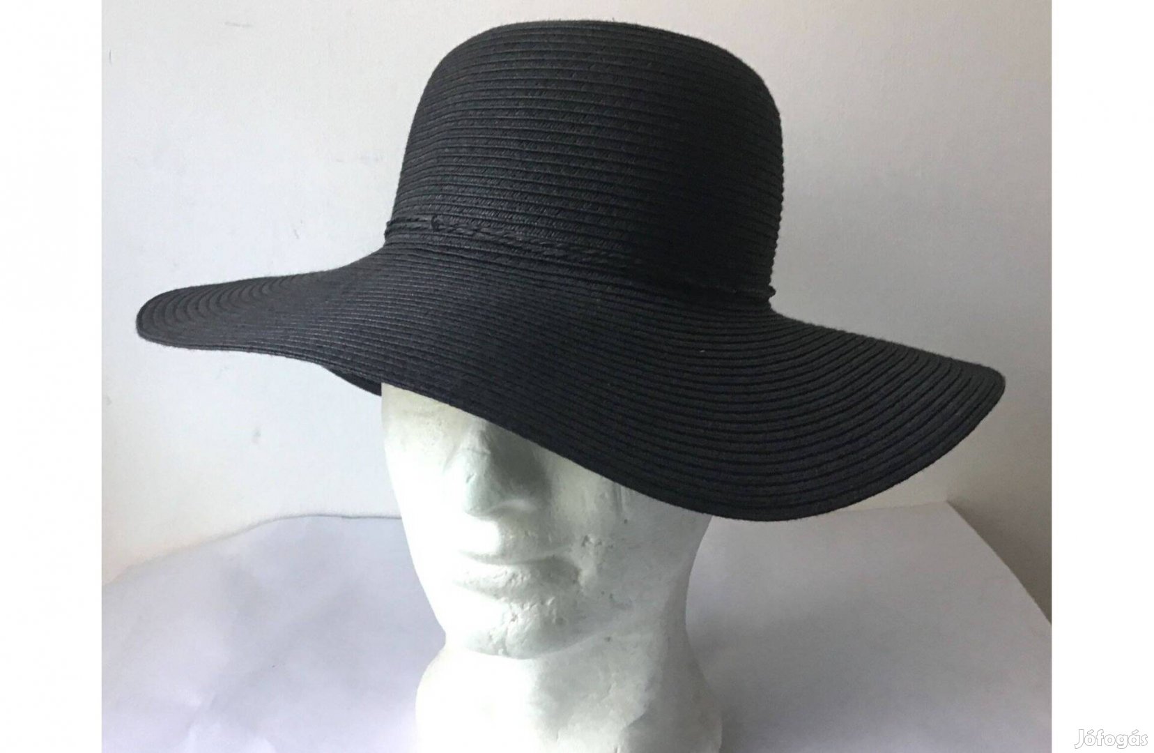 H&M női, elegáns szalma kalap, fekete, M-es 56-os